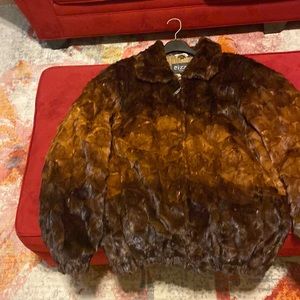 Mens two tone mink bomber